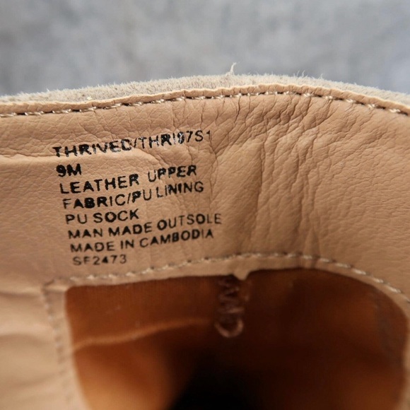 Steve Madden Shoes Womens 9 Bootie Thrived Leather Pointy Toe Block Heel Zip Tan - Picture 6 of 11